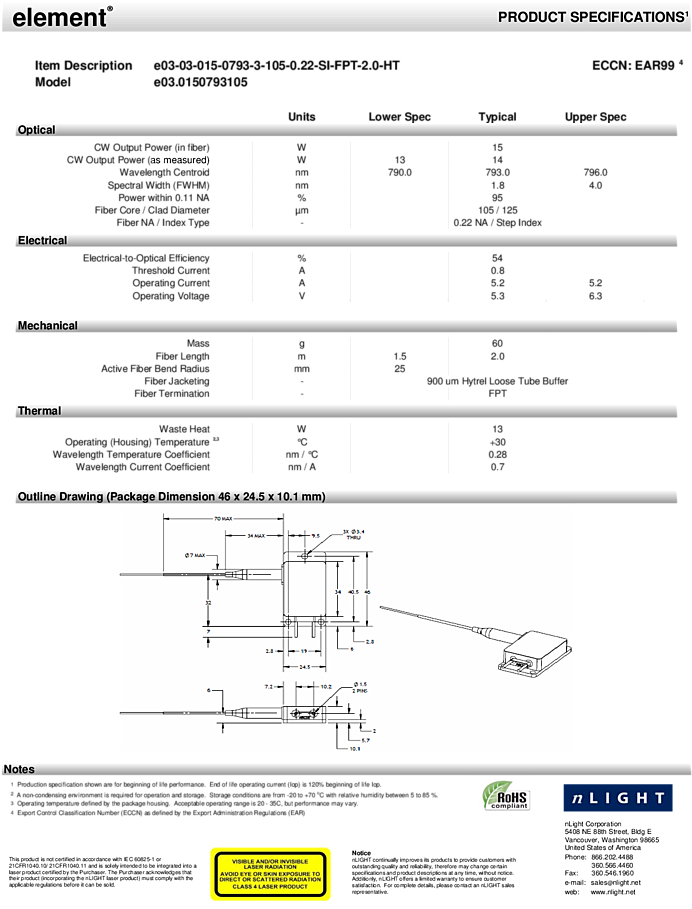 5w 808nm Nlight Lasers - Document (754x976), Png Download
