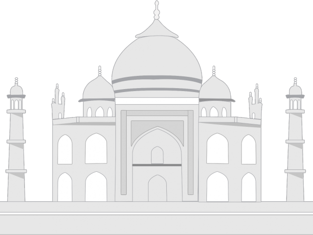 Taj Mahal Png Transparent Images - Taj Mahal White Background (640x480), Png Download