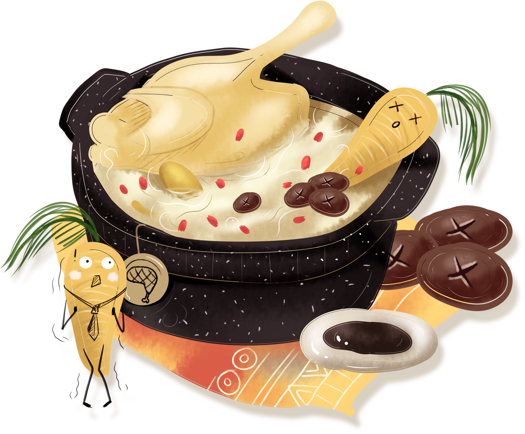 Chicken Soup Champignon Winter Cuisine Png And Psd - Food (2000x2000), Png Download