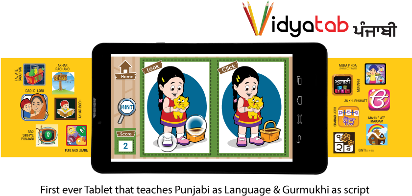 Vidyatab - - Cartoon (840x416), Png Download