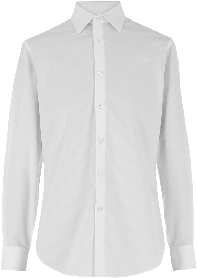 White Micro-weaved Shirt - Formal Wear (960x1440), Png Download
