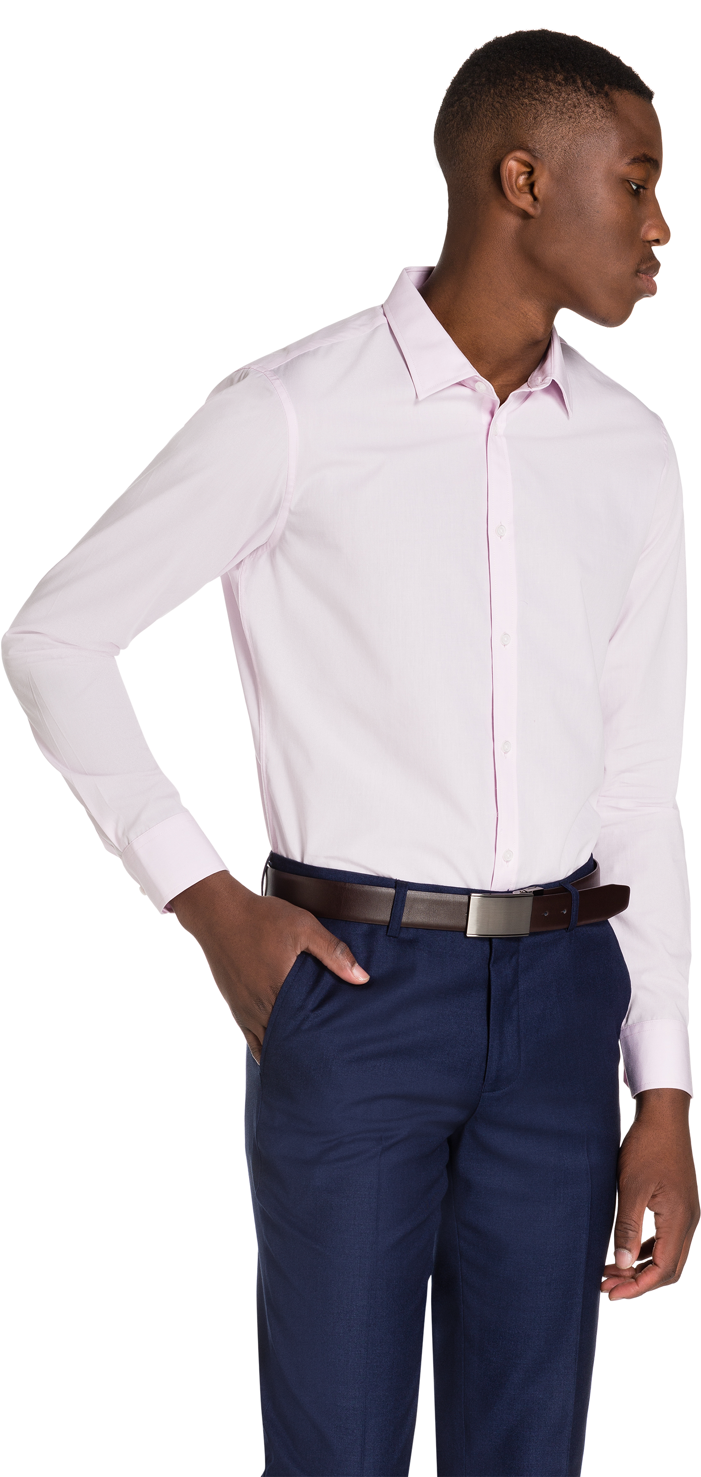 Pink Largo Slim Dress Shirt - Man (3000x3000), Png Download
