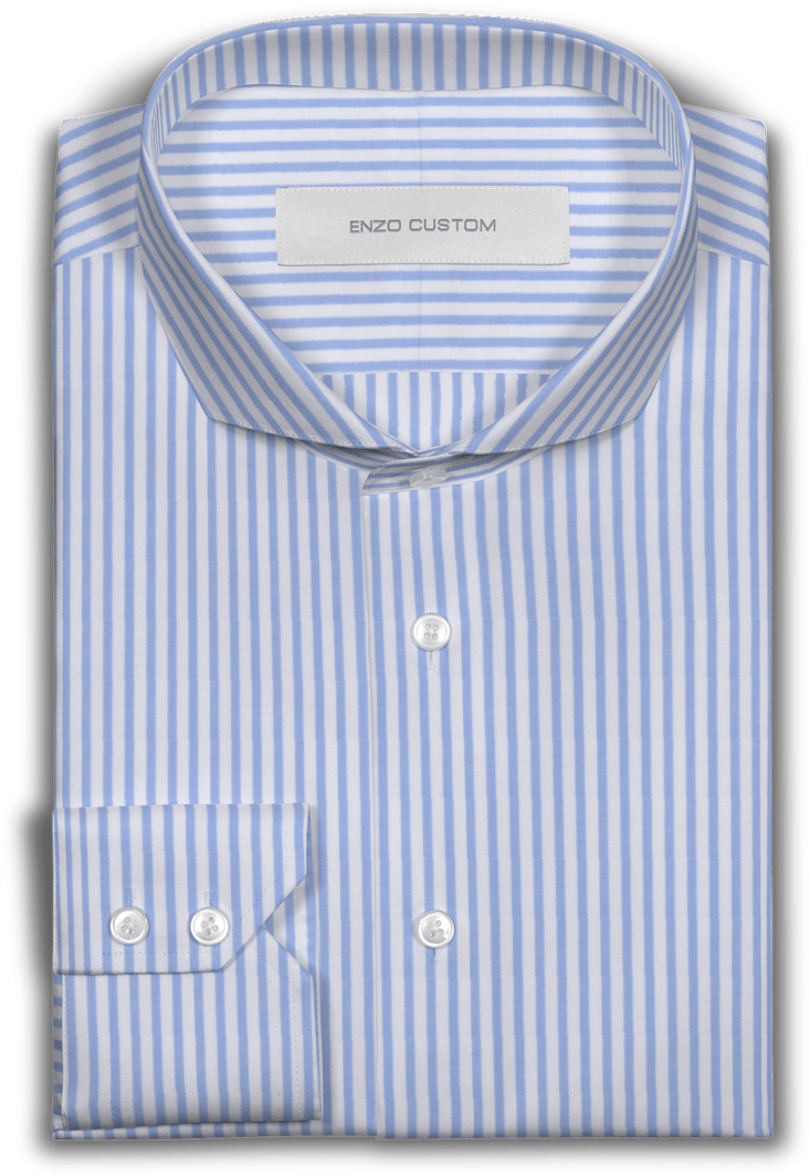 Cotton Blue Stripe Dress Shirt - Formal Wear (847x1439), Png Download