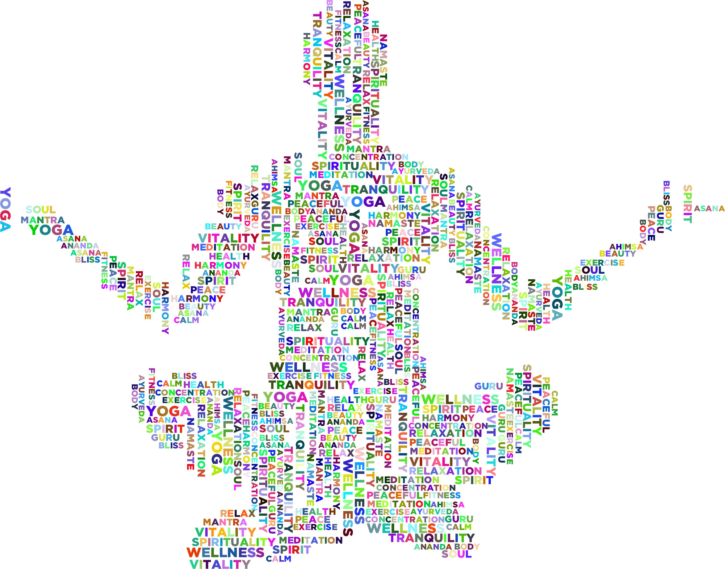 This Free Icons Png Design Of Yoga Pose Word Cloud (2348x1842), Png Download