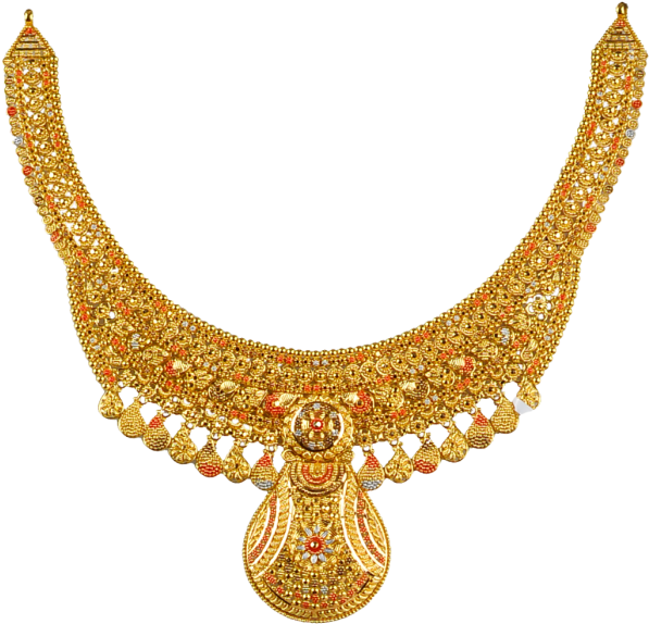 Calcutta Design Gold Necklace - Calcutta Necklace Designs (694x700), Png Download