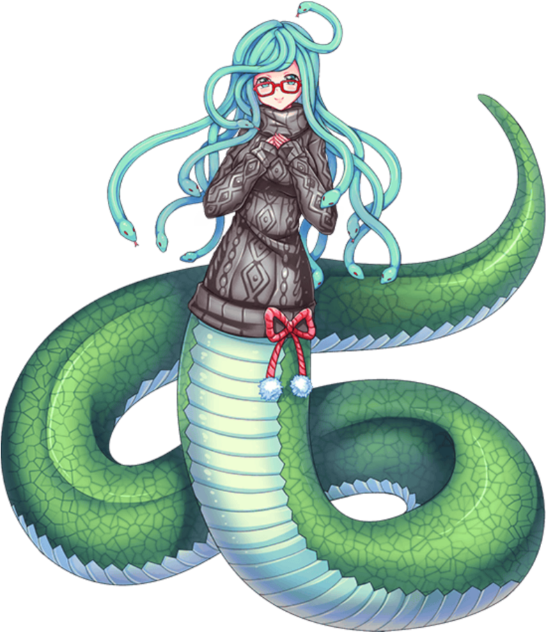 #mq #snakes #medusa #fantasy #anime - Lamia Snake (1024x1024), Png Download