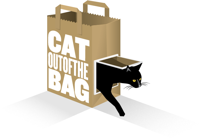 Download Hd Cat Out Of The Bag Graphic Design Transparent Png Image Nicepng Com