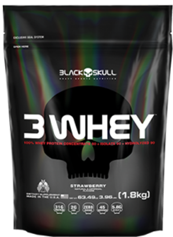 3 Whey - 1 - 8kg - 3 Whey Black Skull (575x545), Png Download