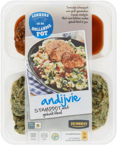 Jumbo Andijvie Stamppot Met Gehaktbal - Breakfast Cereal (700x700), Png Download