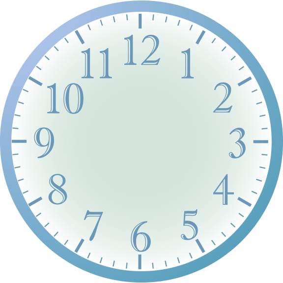 Clock Face - Blue Clock - 24hr 120v Wall Clock (576x576), Png Download