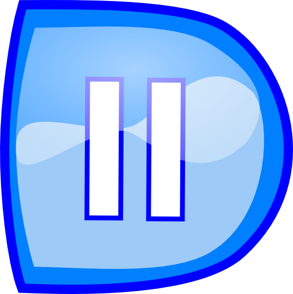 Blue Pause Button Svg Clip Arts 600 X 601 Px (600x601), Png Download