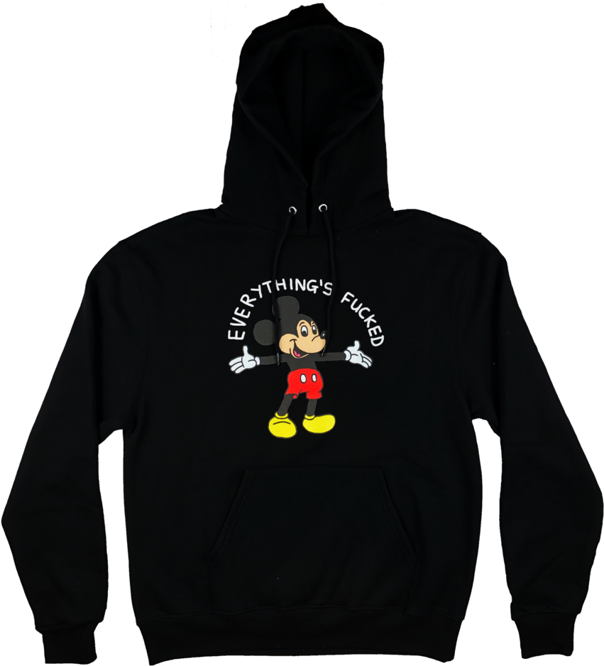 Everything's Fucked Hoodie - Hoodie (1024x956), Png Download
