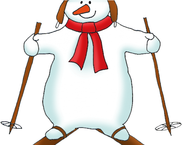 Funny Snowman Clipart - Snowman Skating Clipart (640x480), Png Download
