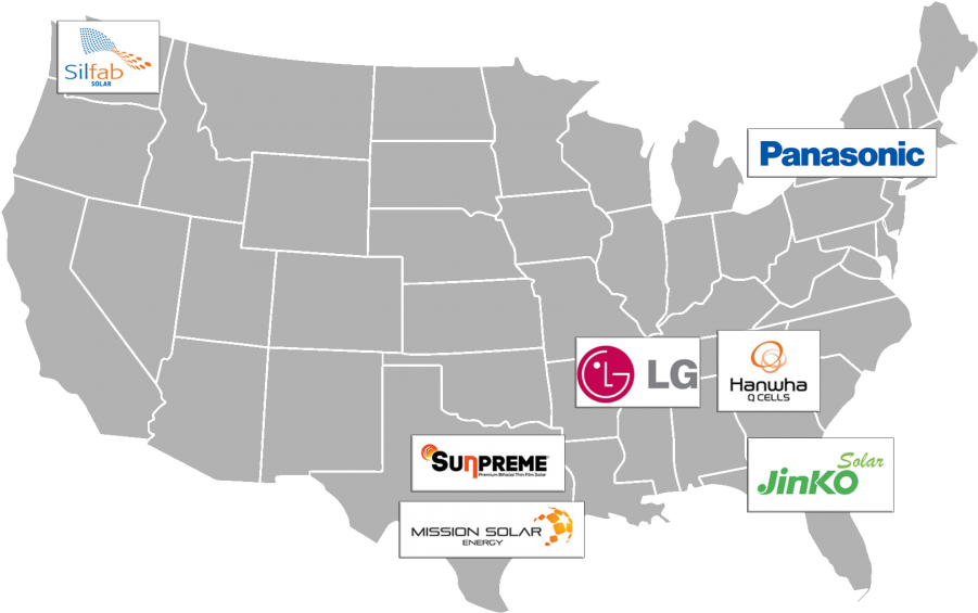 On January 22, 2018, A 30% Tariff Was Levied On Solar - Black Map Of Usa (900x582), Png Download