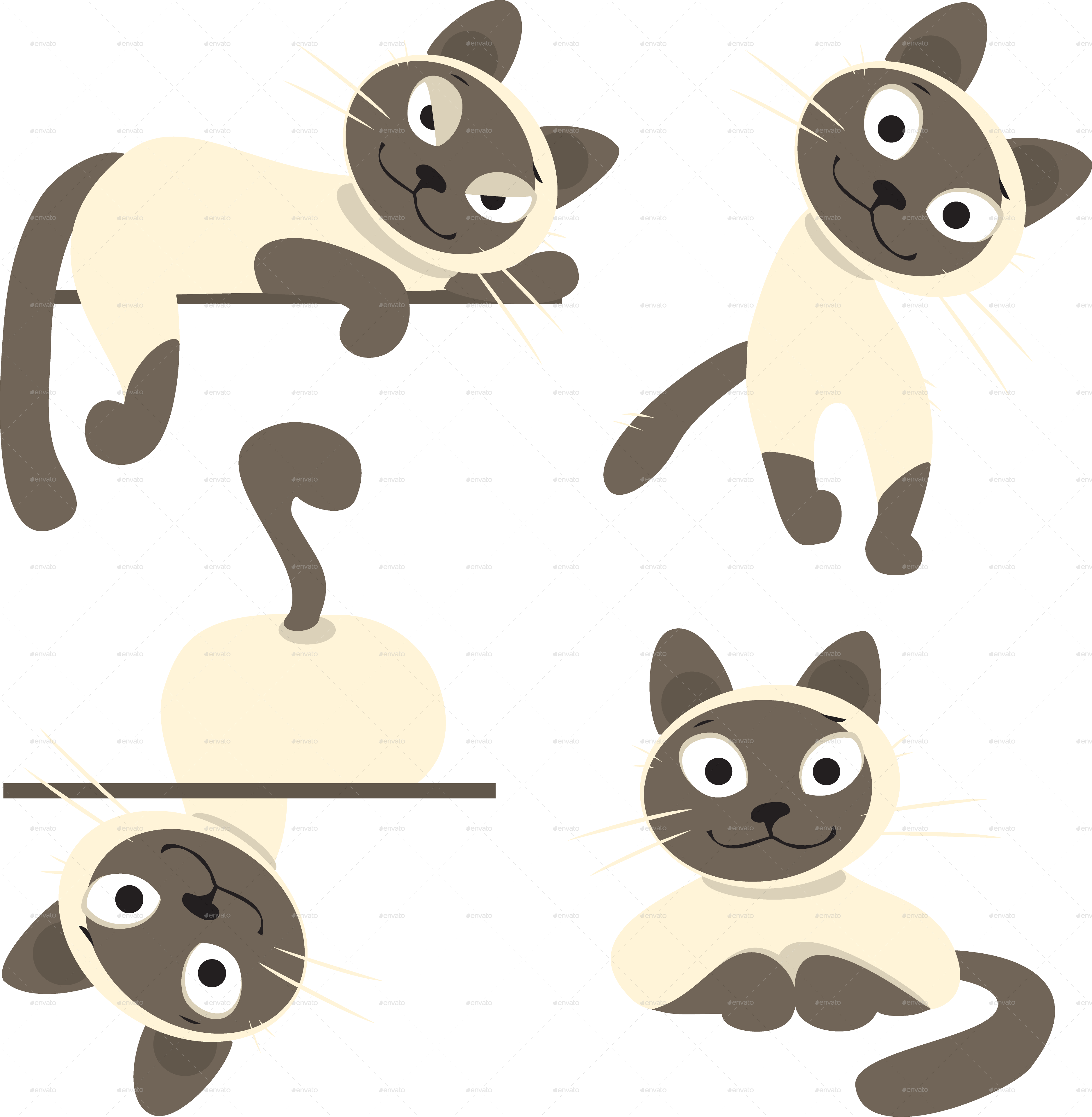 Feline Clipart Siamese Cat - Siamese Cat Emoji (3757x3843), Png Download