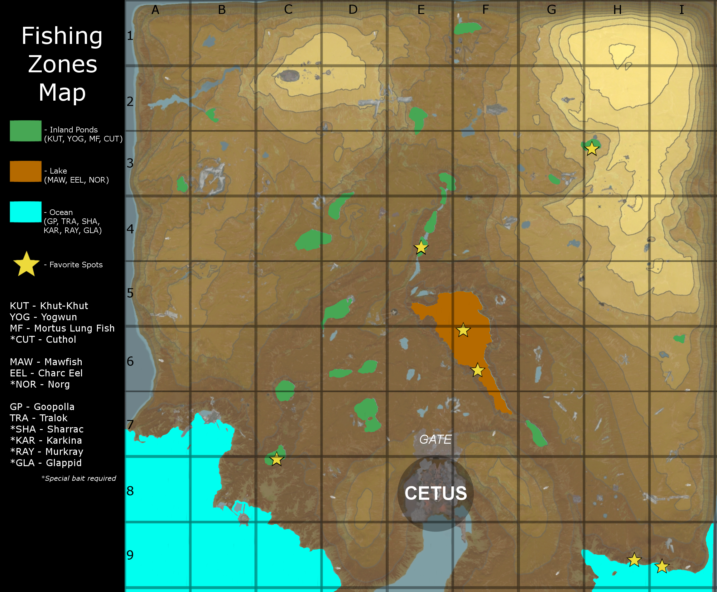 Wiki Fishing & Bait Guide - Warframe Fishing Map Murkray (2300x1900), Png Download