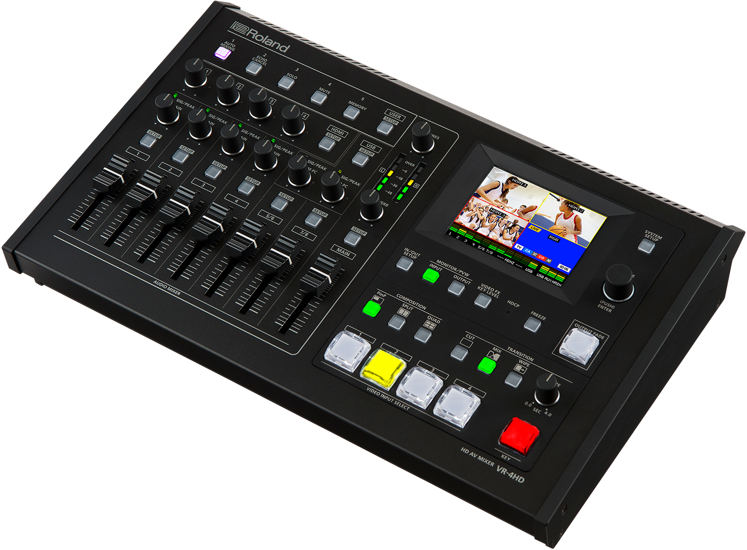 All In One Hd Av Mixer With Built In Usb - Roland Vr 4hd Hd Av Mixer (1469x1082), Png Download