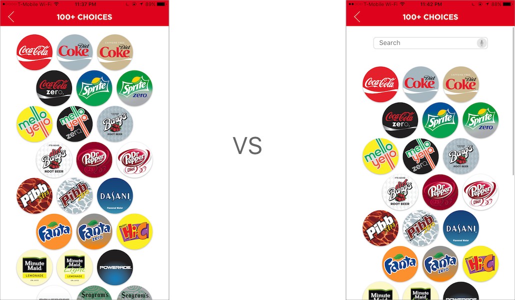 Current Screen To Choose Drink - Coca Cola Products Icons (1030x600), Png Download