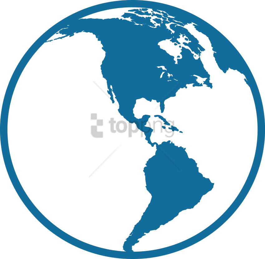 Free Png North And South America Icon Png Image With - World Map (850x831), Png Download