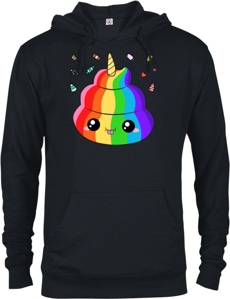 Unicorn Poop Emoji French Terry Hoodie - T-shirt (1155x1155), Png Download