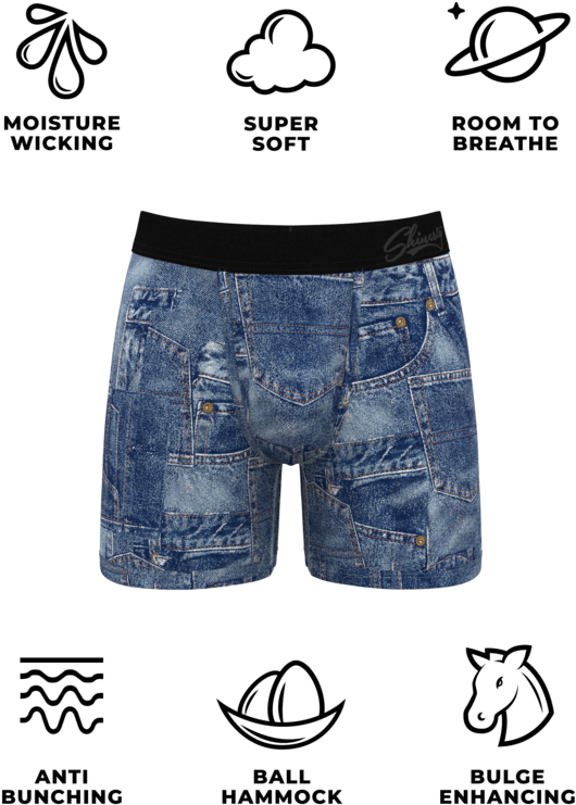Men's Denim Underwear - Boxers Vs Briefs Bulge (683x1024), Png Download