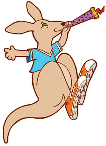 Kangaroo Clipart Bounce - Bouncing Kangaroo (600x620), Png Download
