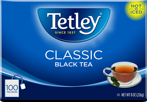 Classic 100 Ct - Black Tea Tetley (635x570), Png Download