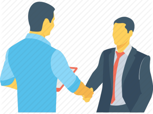 Flat Shake Hand Png (640x480), Png Download