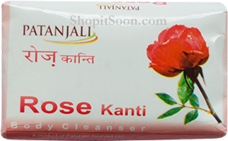 Patanjali Rose Kanti Soap 75 G Shop Online Warangal - Patanjali Rose Body Cleanser Soap (800x800), Png Download