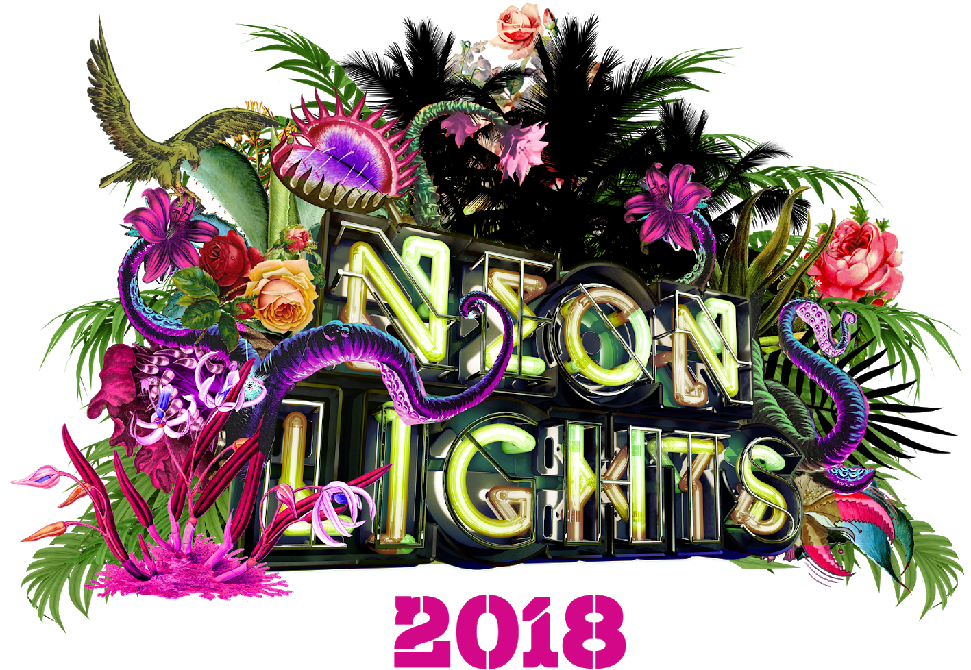 Neon Lights Returns For Its Third Edition At Fort Gate, - Neon Lights Festival Singapore 2018 (1600x1149), Png Download