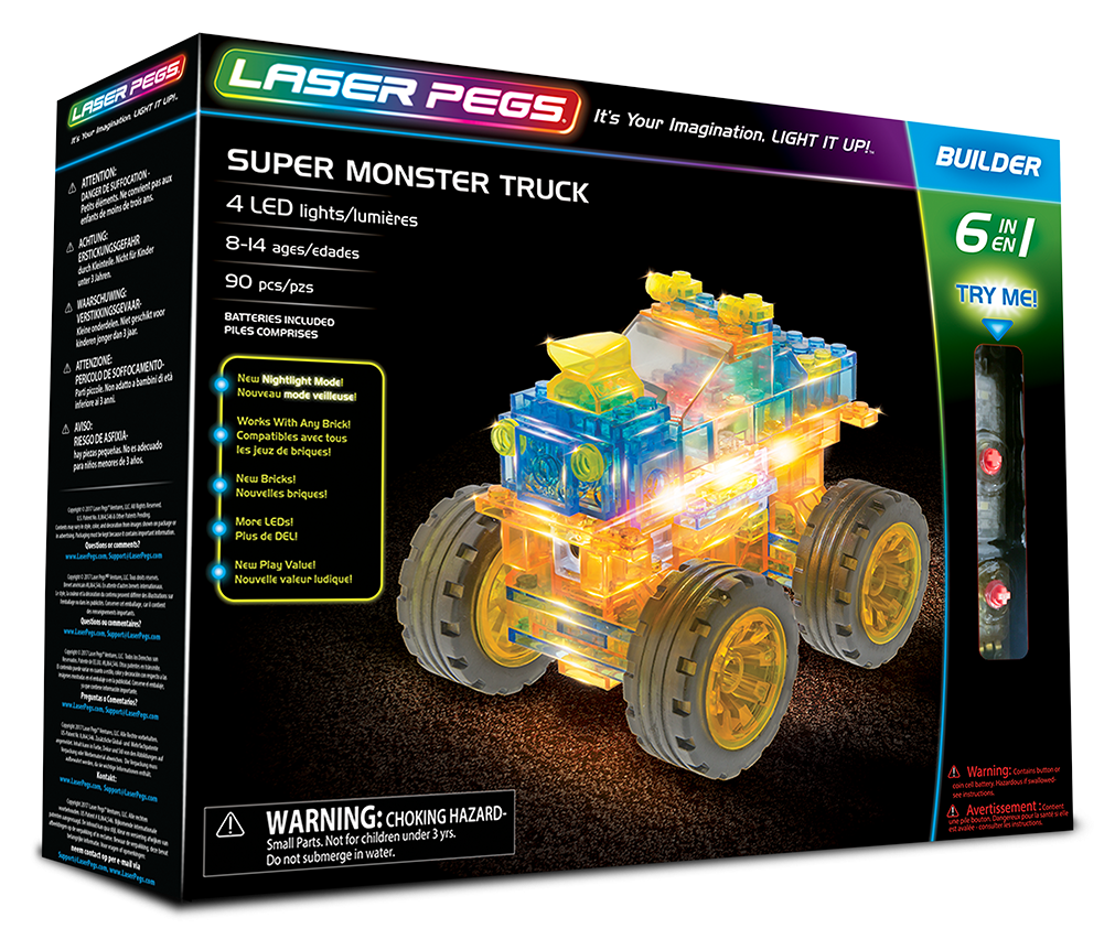 Laser Peg 6in1 Monster Truck - Laser Pegs Spider (1200x1100), Png Download