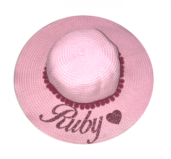 Pink Glitter Children's Personalised Hat - Bella Calçados (600x860), Png Download