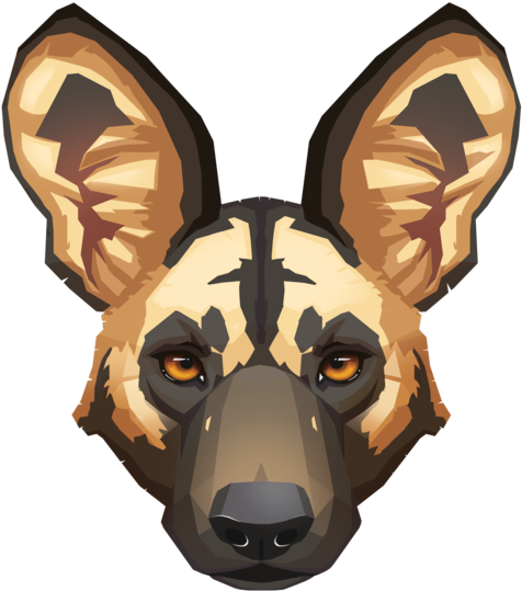Wild Dog Clipart Cartoon - African Wild Dog Face Drawing (600x600), Png Download