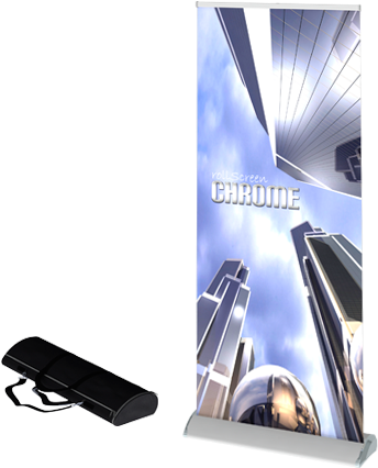 Home > Products > Roll Up & Banners > Roll Screen Chrome - Headphones (808x435), Png Download