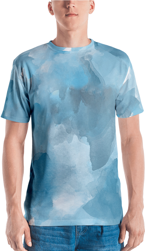 Baby Blue Watercolor T Shirt T Shirt Zazuze - Ddlb Clothes (1000x1000), Png Download