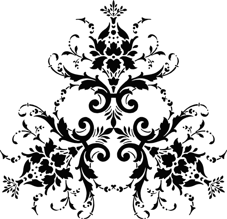 Free Photo Decorative Fl Flourish Flower Damask Max - Damask Flower (744x720), Png Download