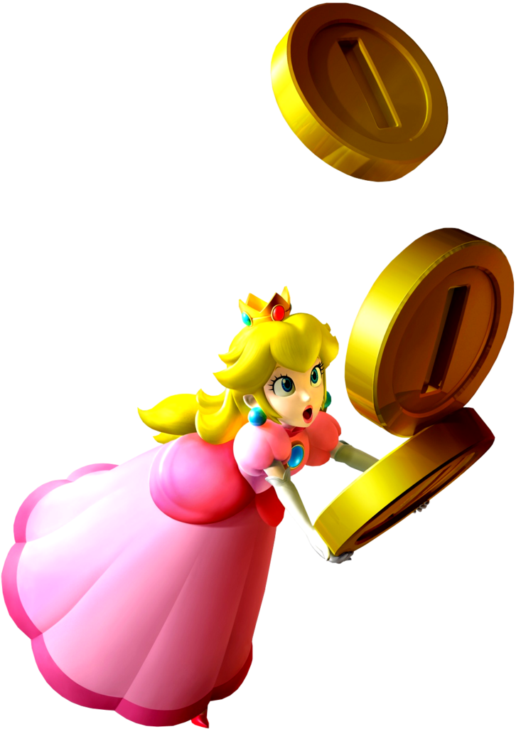 Princess Peach Photo Peachrender - Princess Peach With Money (726x1024), Png Download