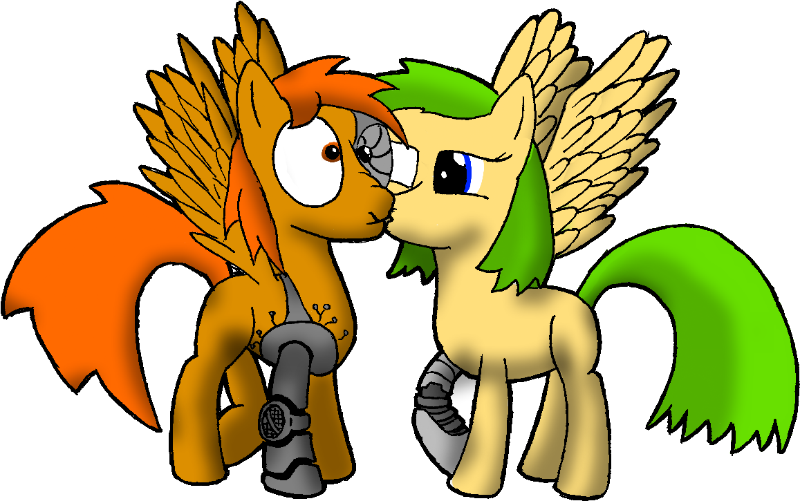 Cyborg, Kissing, Kiss On The Cheek, Missing Cutie Mark, - Cyborg Cutie Mark (1192x790), Png Download