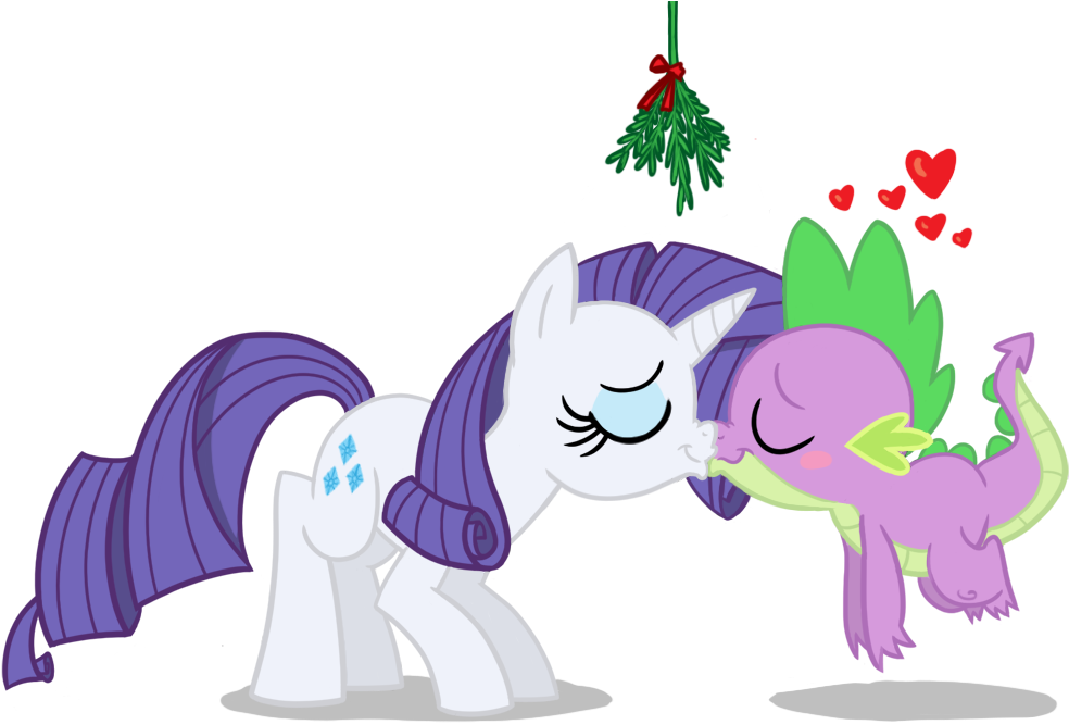 Background Pony - My Little Pony Spike Kiss Rarity (1206x683), Png Download