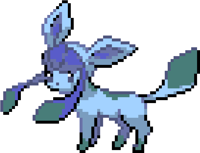 Glaceon - Pokemon Easy Pixel Art (810x550), Png Download