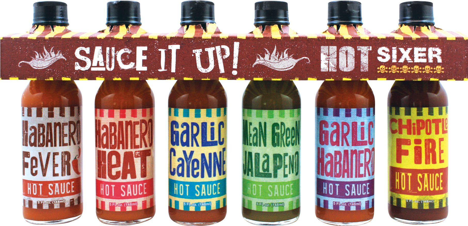 Hot Sixer Hot Sauce 6 Pack - Glass Bottle (1936x1288), Png Download