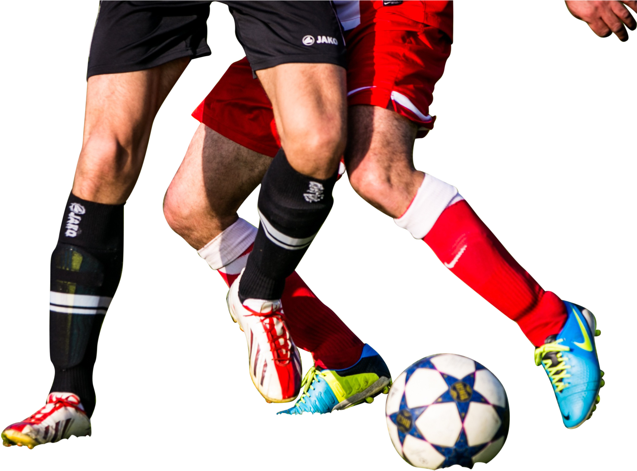 Two Players Playing Football Png Image - Football Feet (2471x1645), Png Download