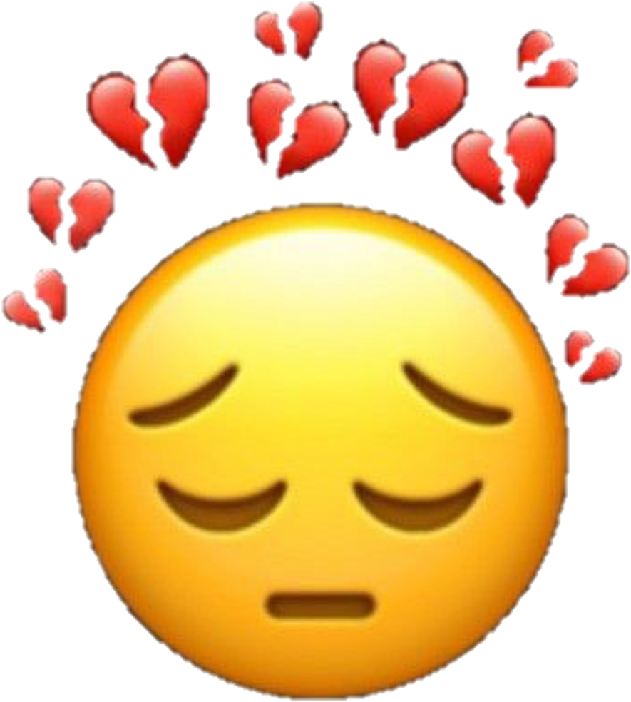 #broken #down #sad #hearts #emoji #sademoji #brokenheart - Yee To My Haw (1024x1088), Png Download