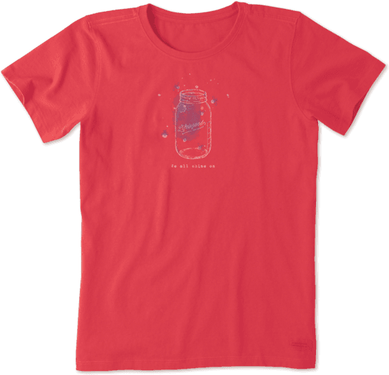 Women's Fireflies Shine On Crusher Tee - Life Is Good Lion Shirt (570x570), Png Download