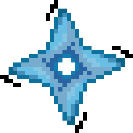 Water Shuriken - Water Pixel Art (608x576), Png Download