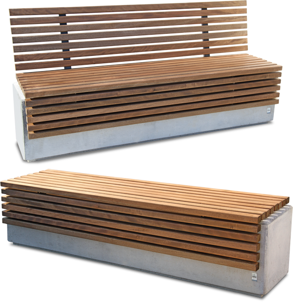 Lithos-wood , Wood And Concrete Bench - Bench Wood Concrete Details (598x616), Png Download
