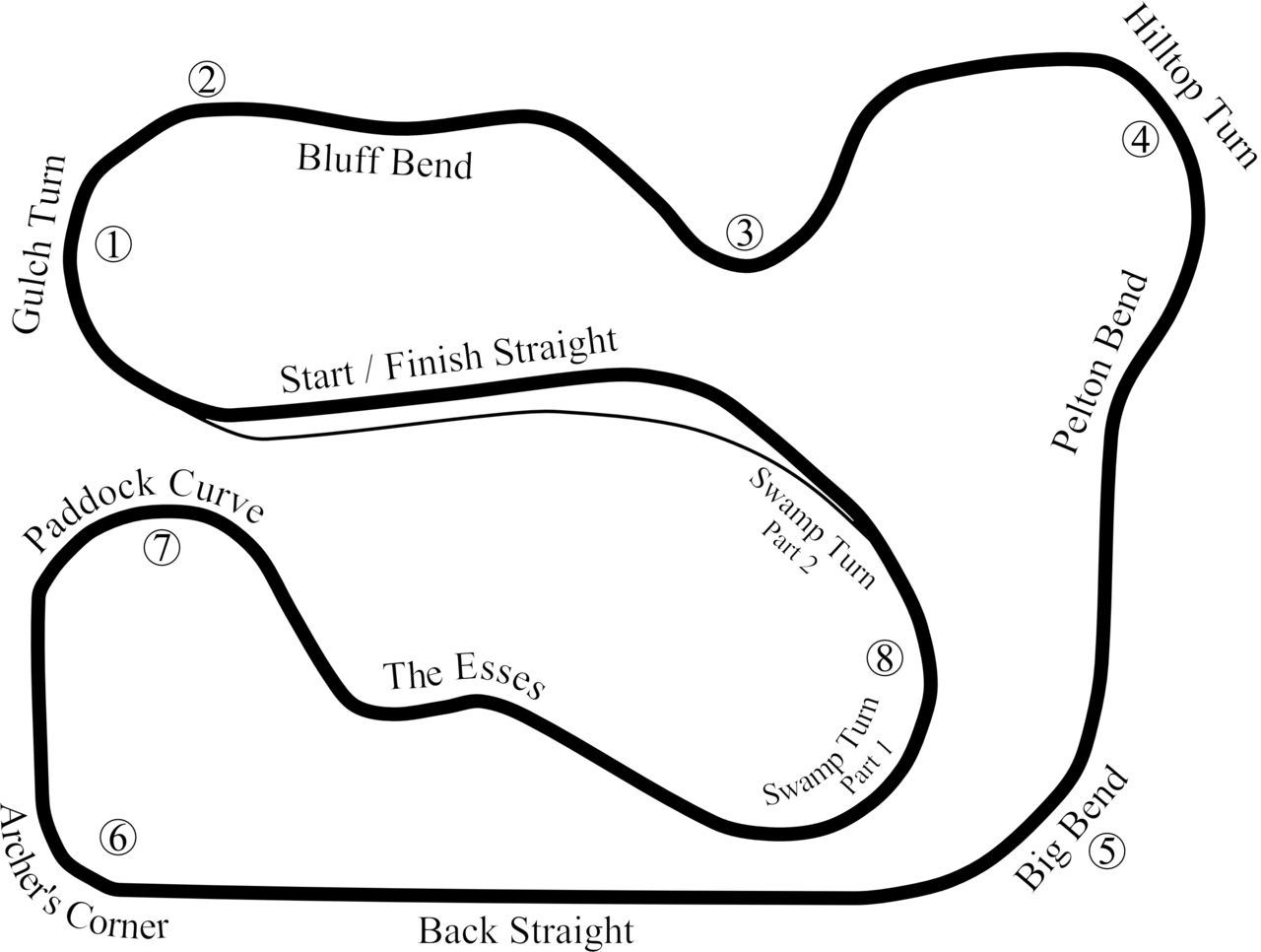 Waterford Hills Road Racing Track - Racing Track (1280x966), Png Download