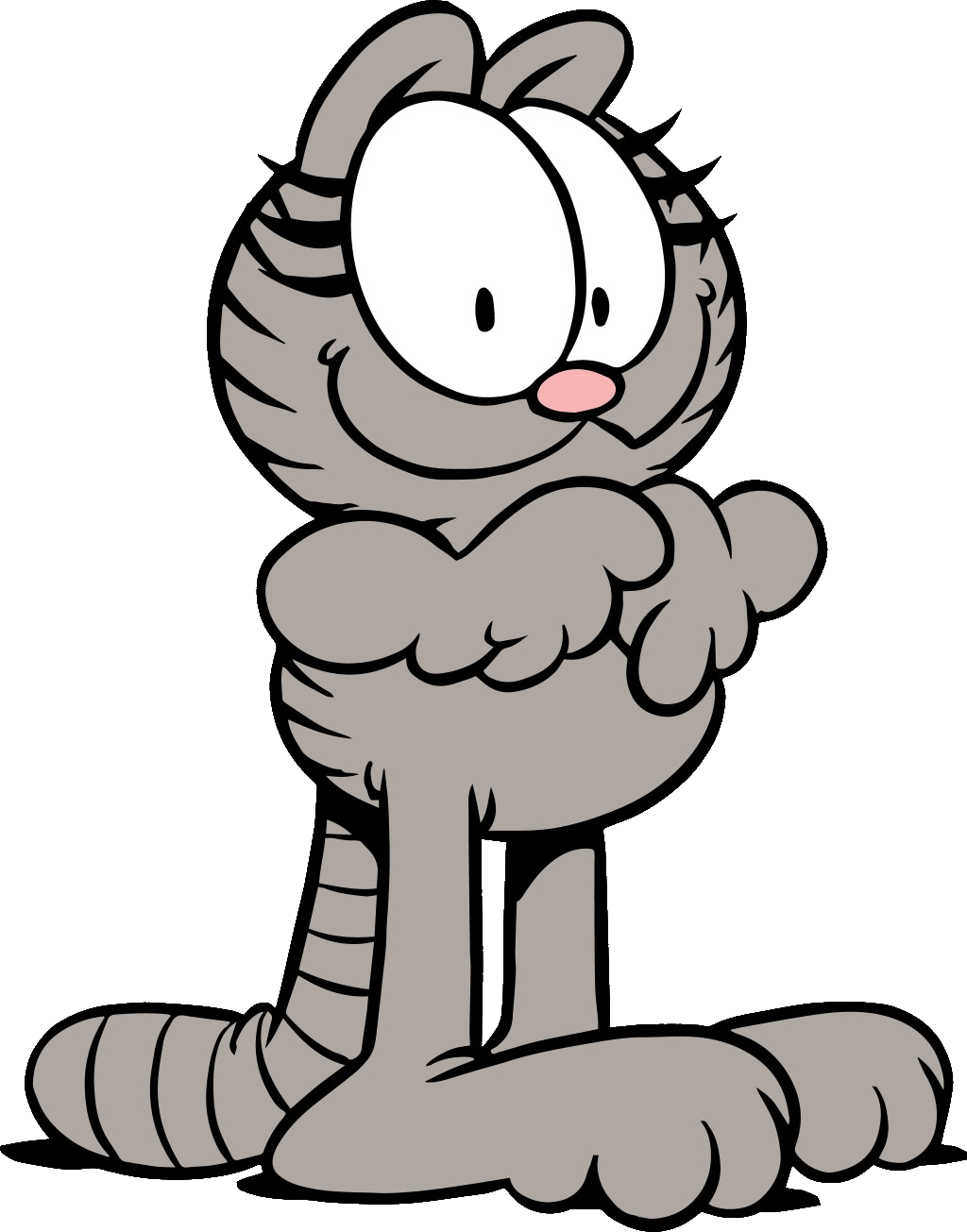 The Animal Characters - Grey Cat From Garfield (1024x1305), Png Download
