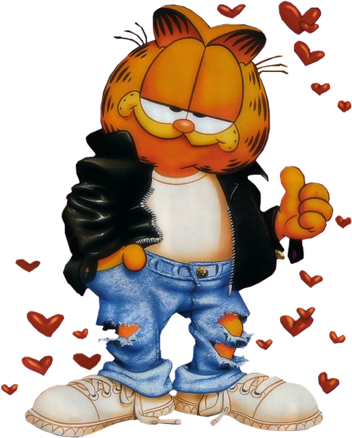 Garfield040 - Garfield Con Frases De Amor (517x630), Png Download