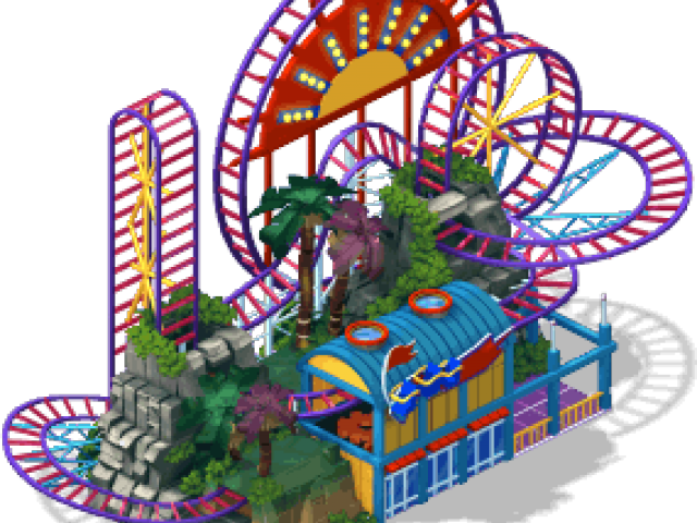 Ferris Wheel Clipart Roller Coaster - Roller Coaster (640x480), Png Download